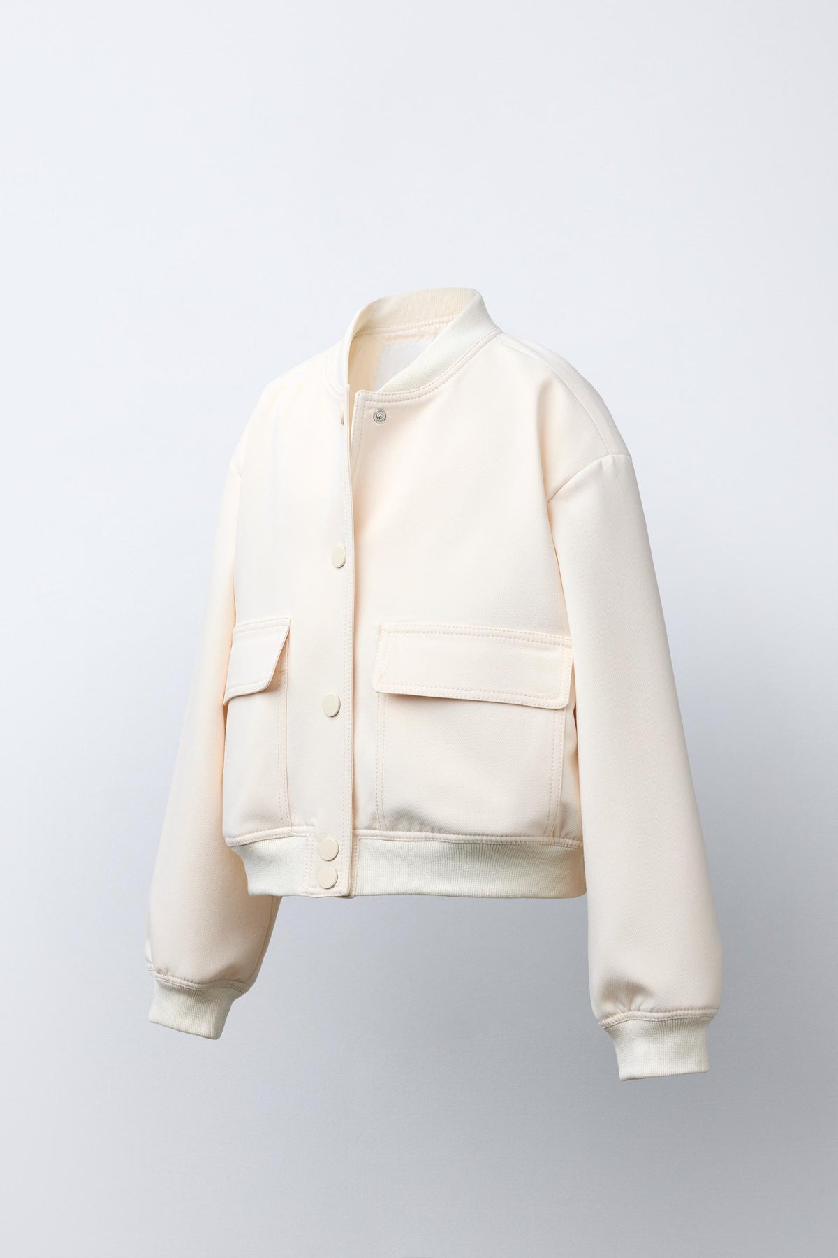 CROPPED BOMBER JACKET WITH SHOULDER PADS - Image 1