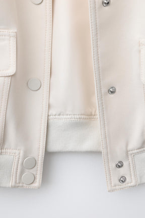 CROPPED BOMBER JACKET WITH SHOULDER PADS - Image 6