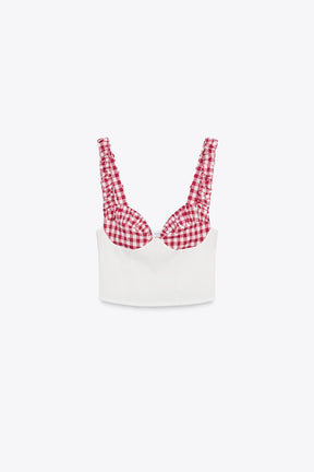 Gingham-Korsett-Top