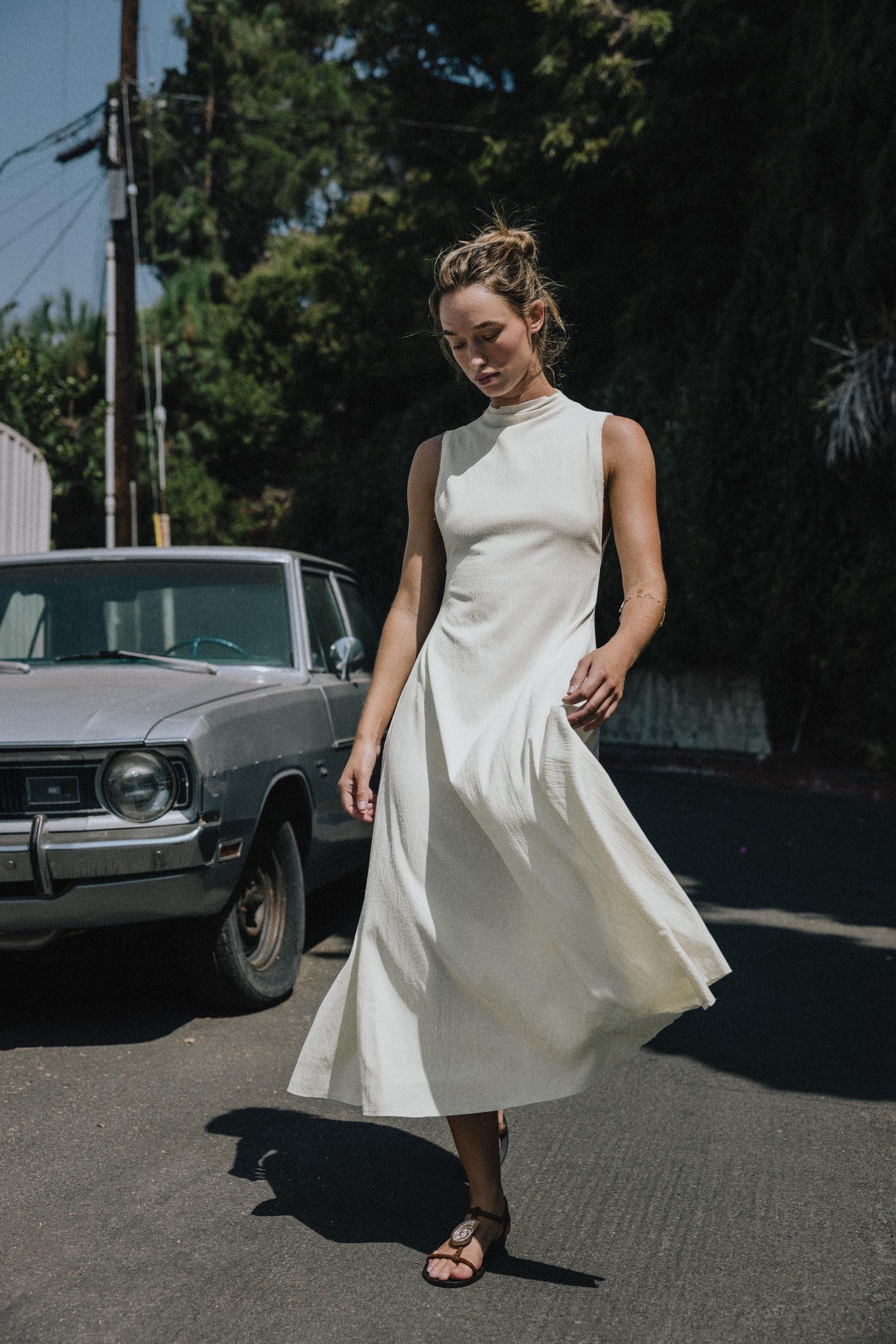 Langes Kleid mit Struktur