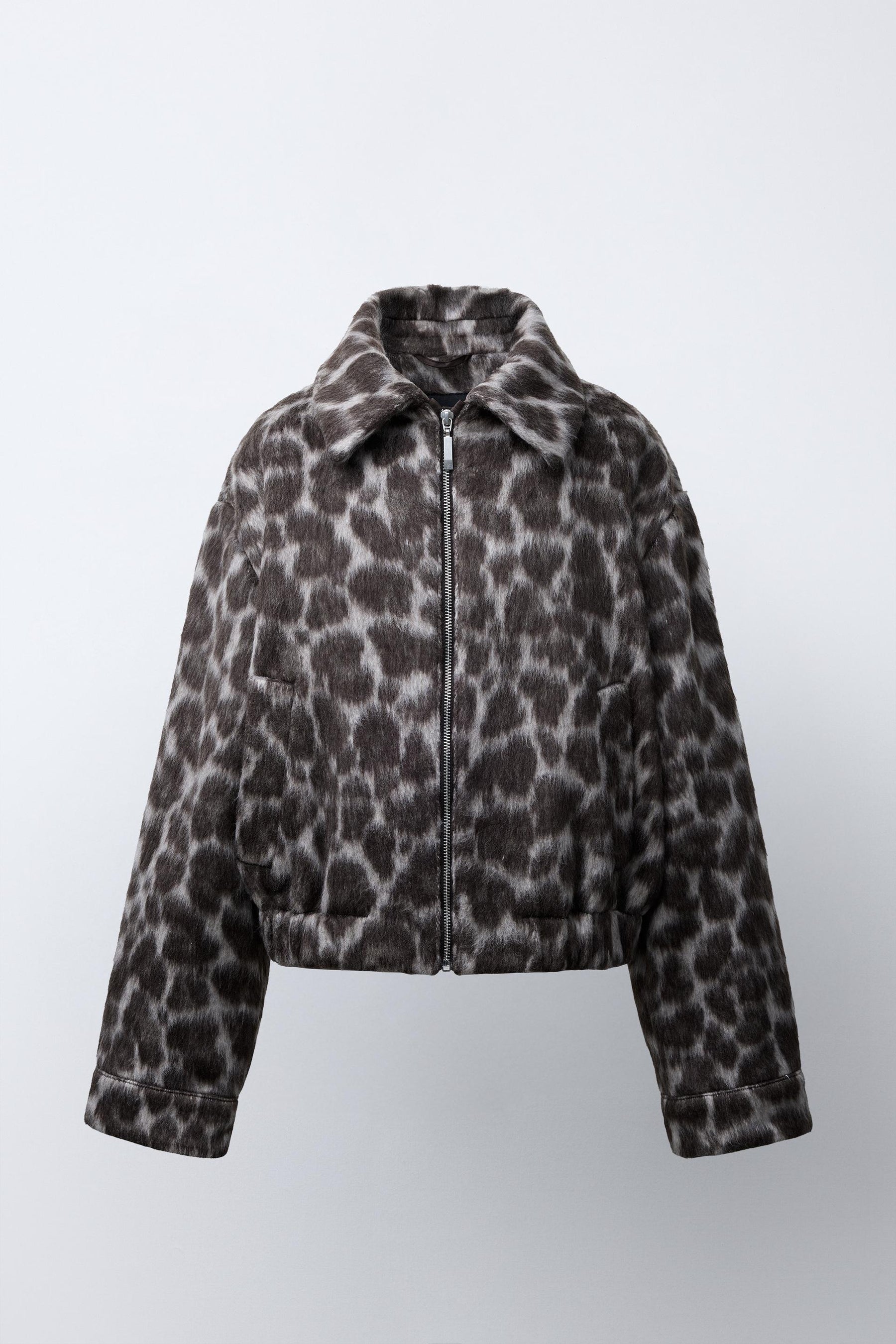 ANIMAL PRINT BOMBER JACKET - Image 1