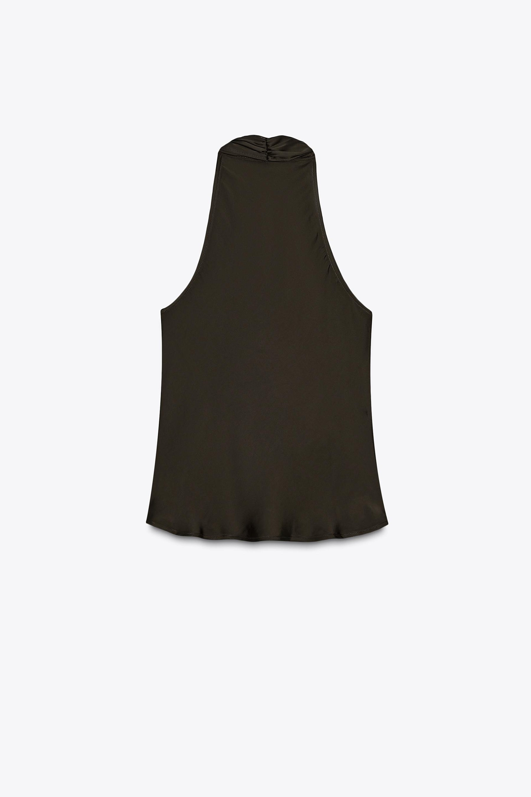 Oberteil aus Satin mit Fransen