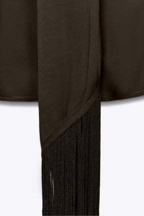 Oberteil aus Satin mit Fransen