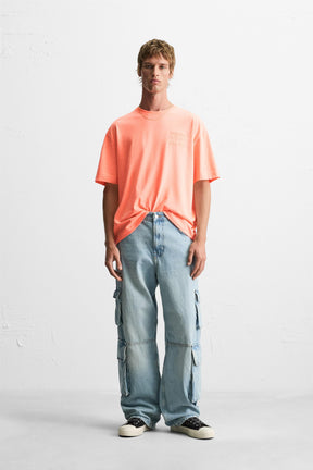 EMBROIDERED SLOGAN T-SHIRT - Image 1