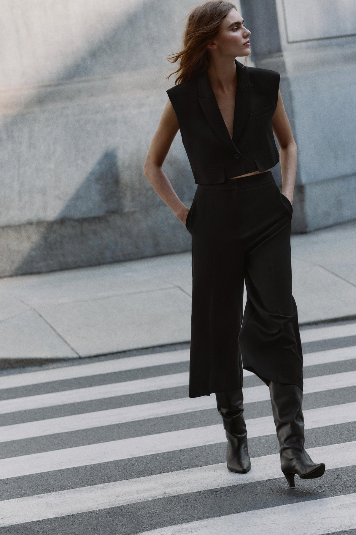 Culotte-Hose mit hohem Bund