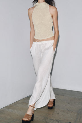 METALLISCHES HALTER-TOP