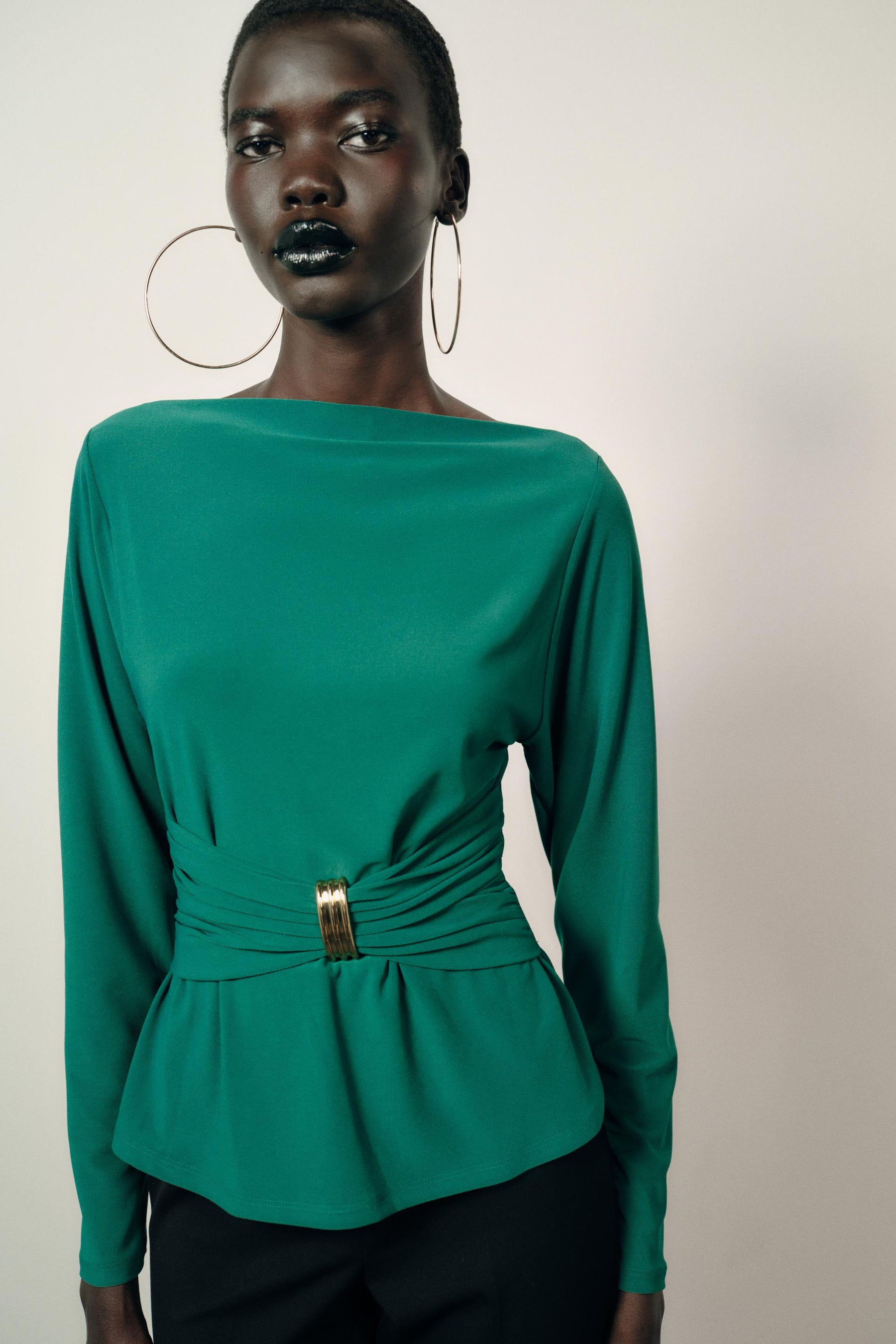 Bluse mit drapierter Taille