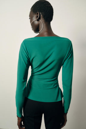 Bluse mit drapierter Taille