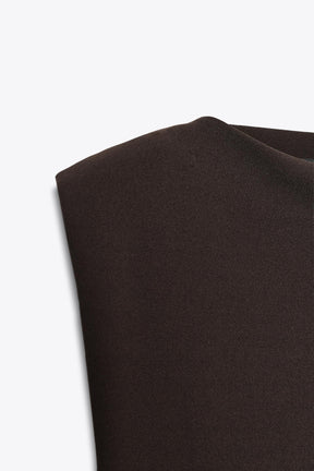 Crêpe-Top mit Schößchenschulter