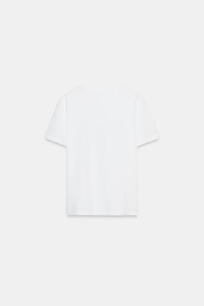 Organza-T-Shirt mit Slogan