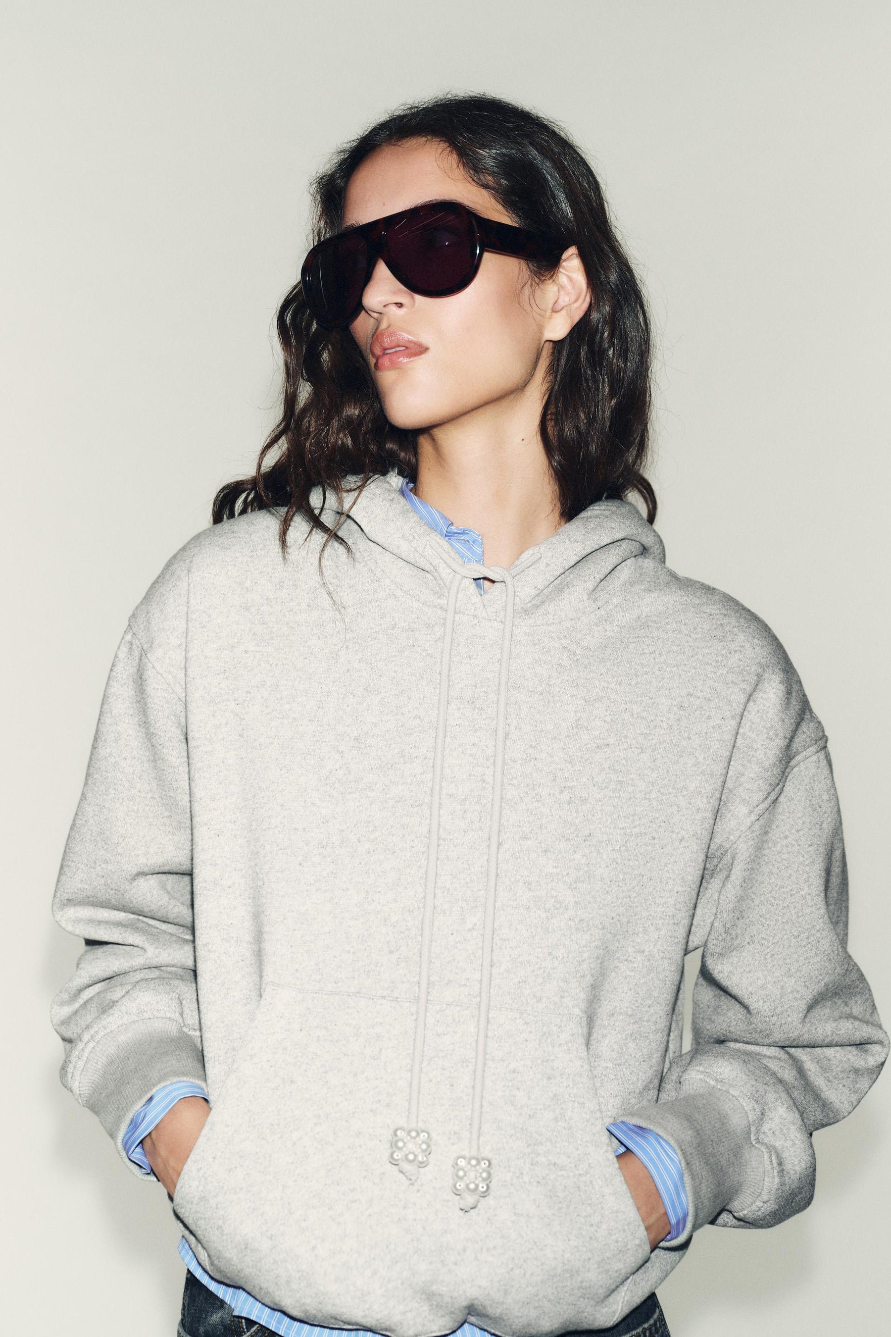 Kapuzenpullover mit Ballonsaum