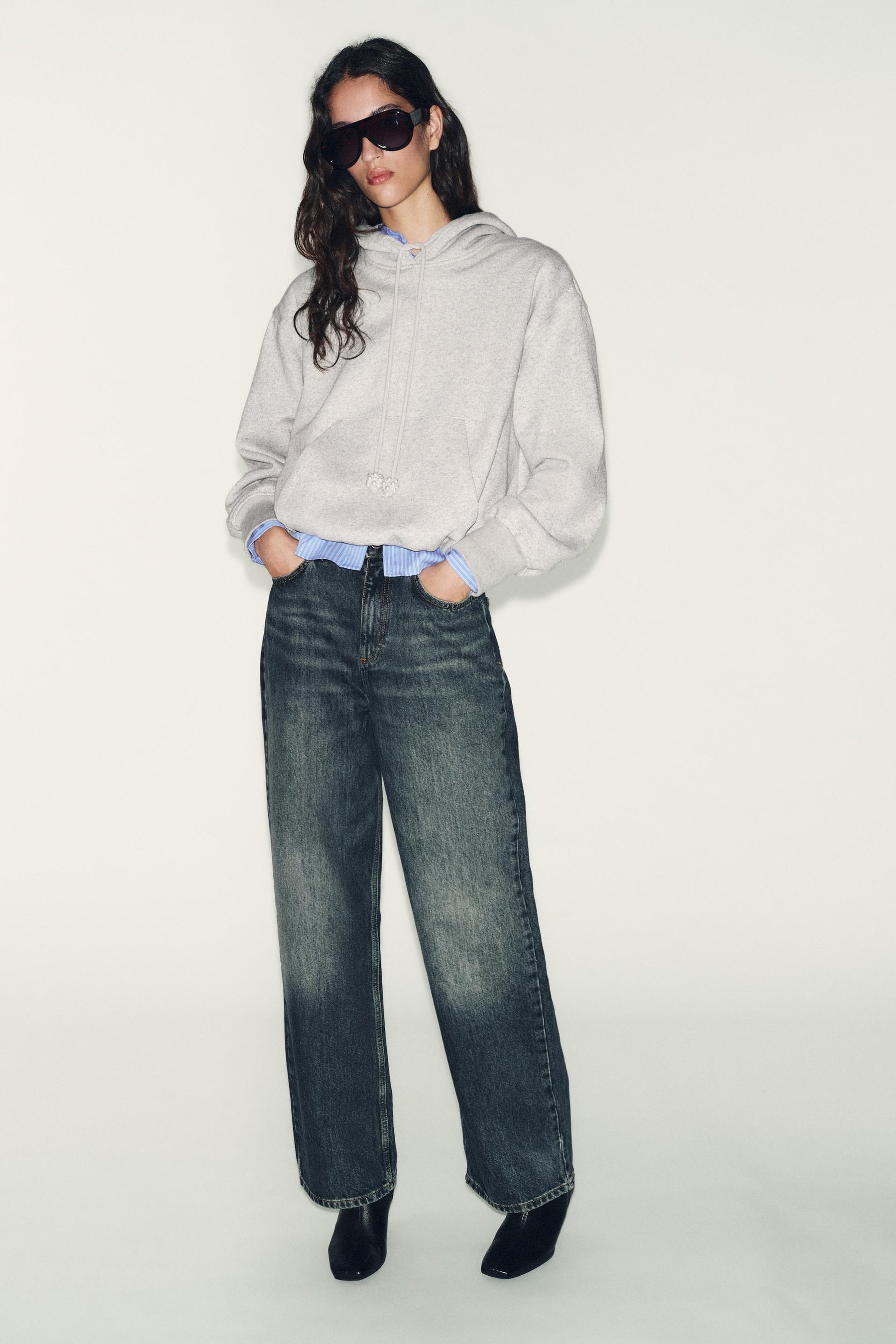 Kapuzenpullover mit Ballonsaum