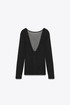 T-Shirt mit drapiertem Rücken