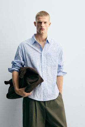 STRIPED CREASED-EFFECT SHIRT - Image 2