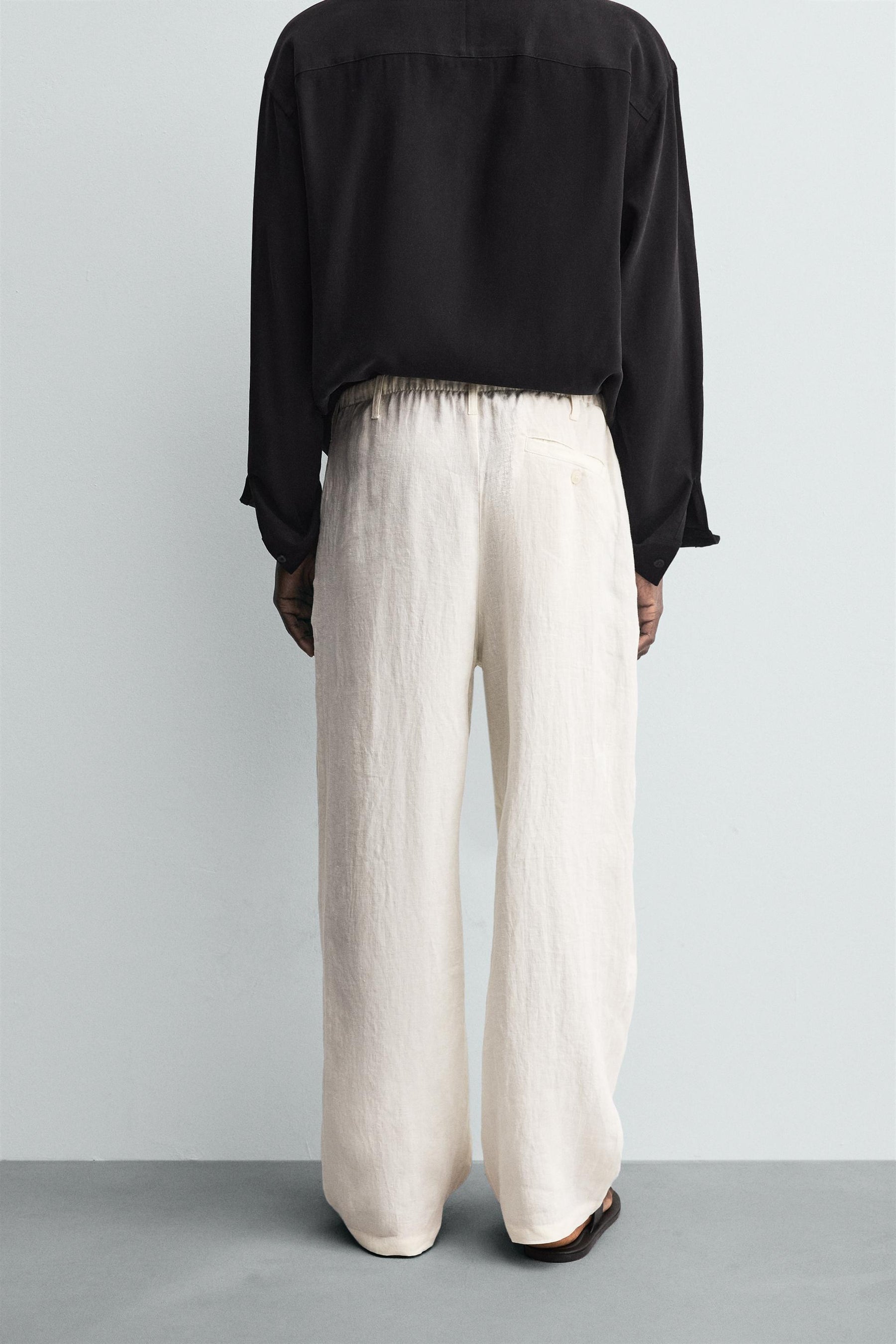 LINEN RELAXED FIT TROUSERS - Image 3