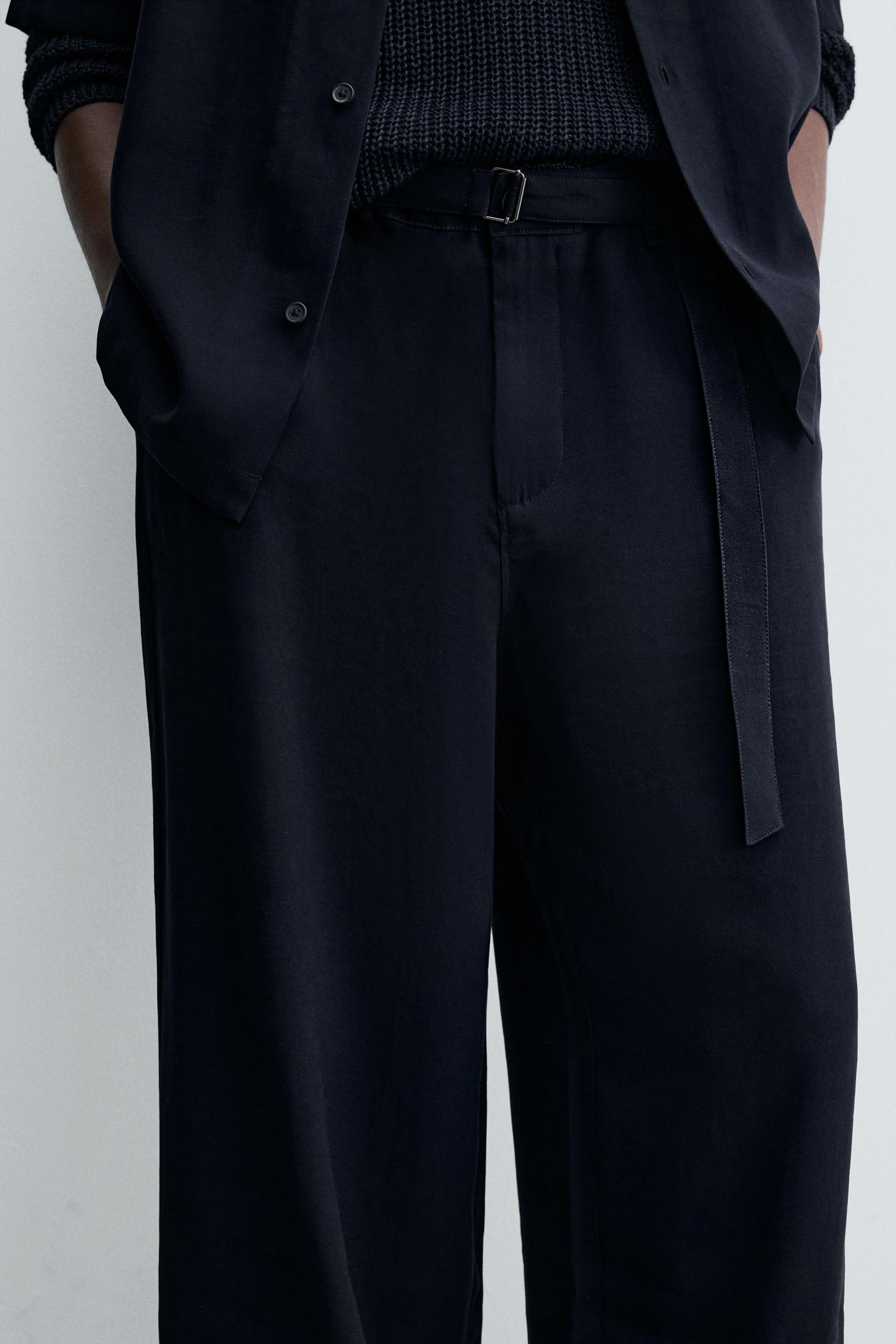 RELAXED FIT TROUSERS WITH BELT - Image 5
