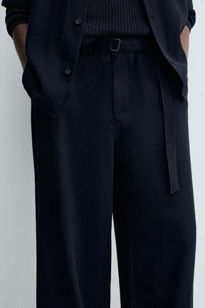 RELAXED FIT TROUSERS WITH BELT - Image 5