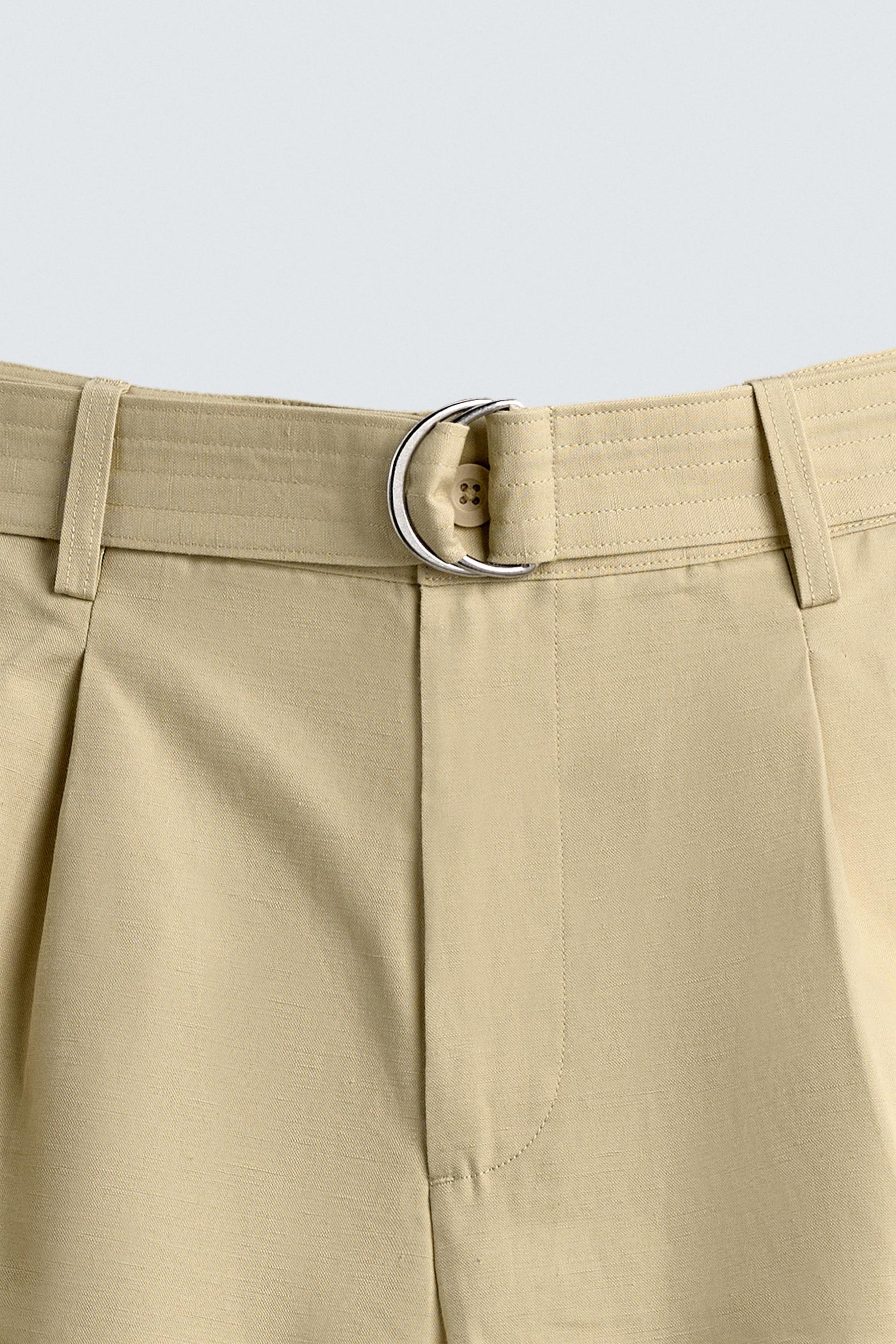 COTTON-LINEN BERMUDA SHORTS WITH BELT - Image 8