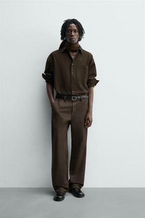 FLARE FIT TWILL TROUSERS - Image 1