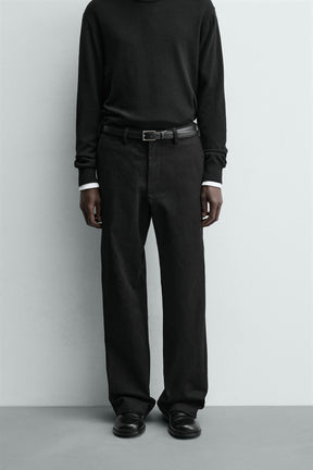 FLARE FIT TWILL TROUSERS - Image 2
