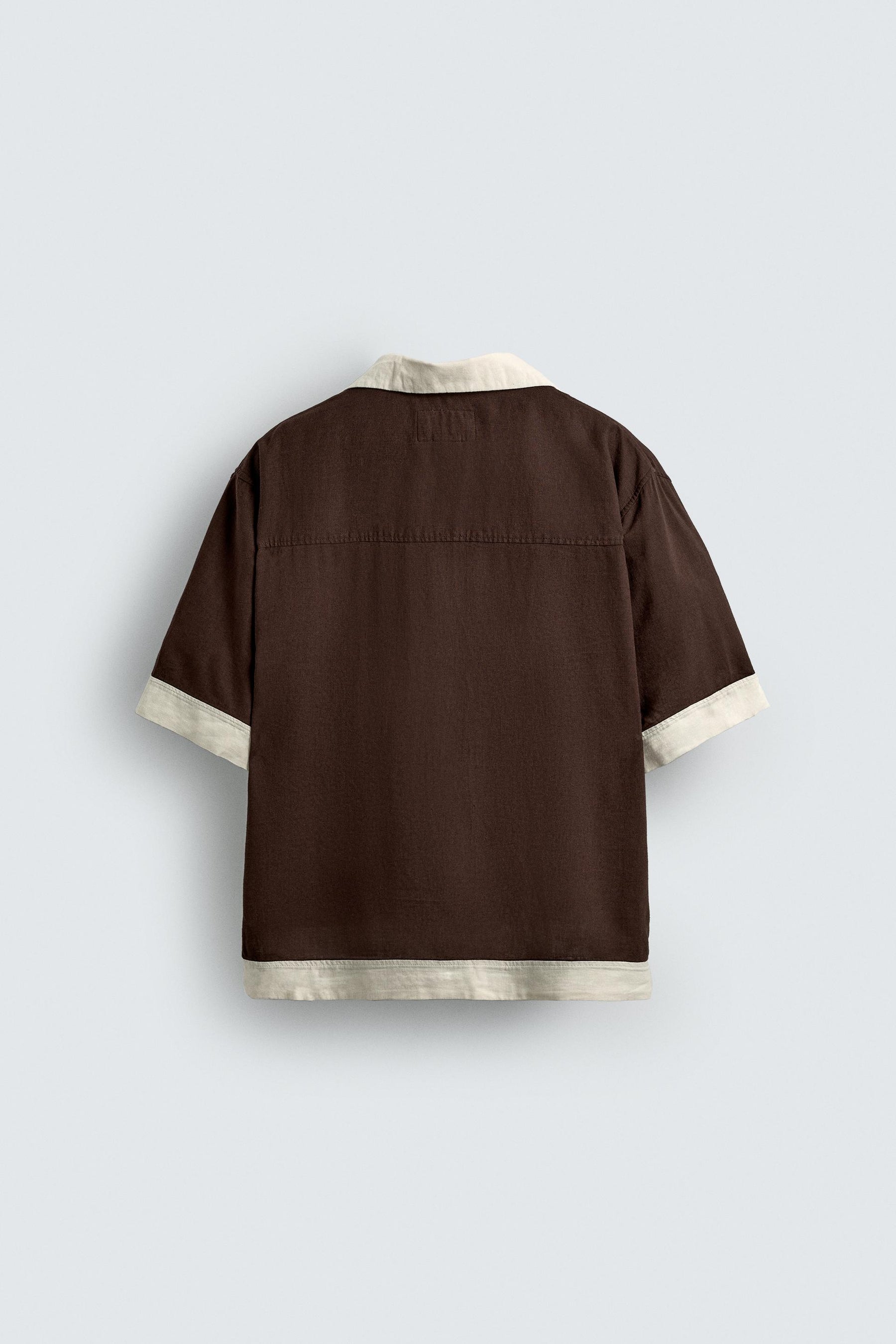 VISCOSE/LINEN COLOUR BLOCK SHIRT - Image 7