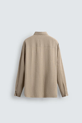 LINEN/VISCOSE TIE SHIRT - Image 9