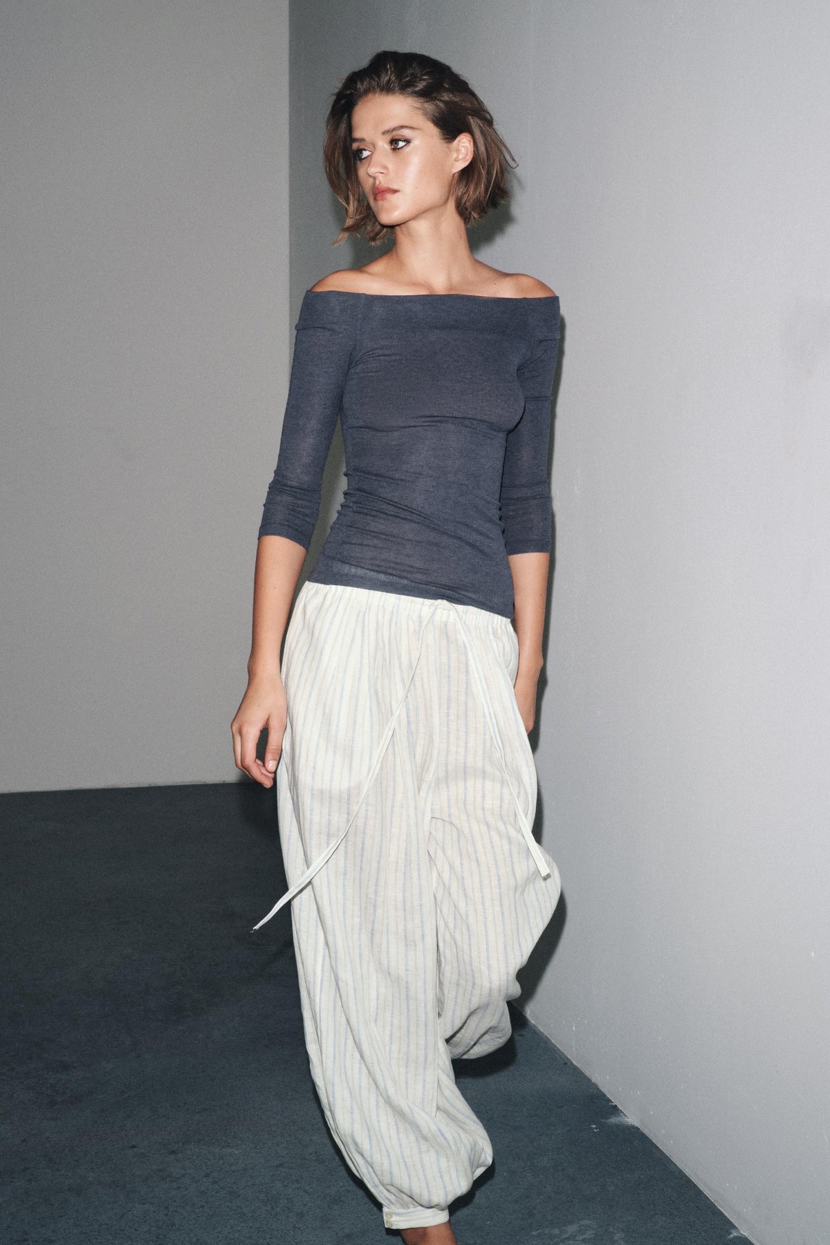 T-Shirt mit Bootsausschnitt