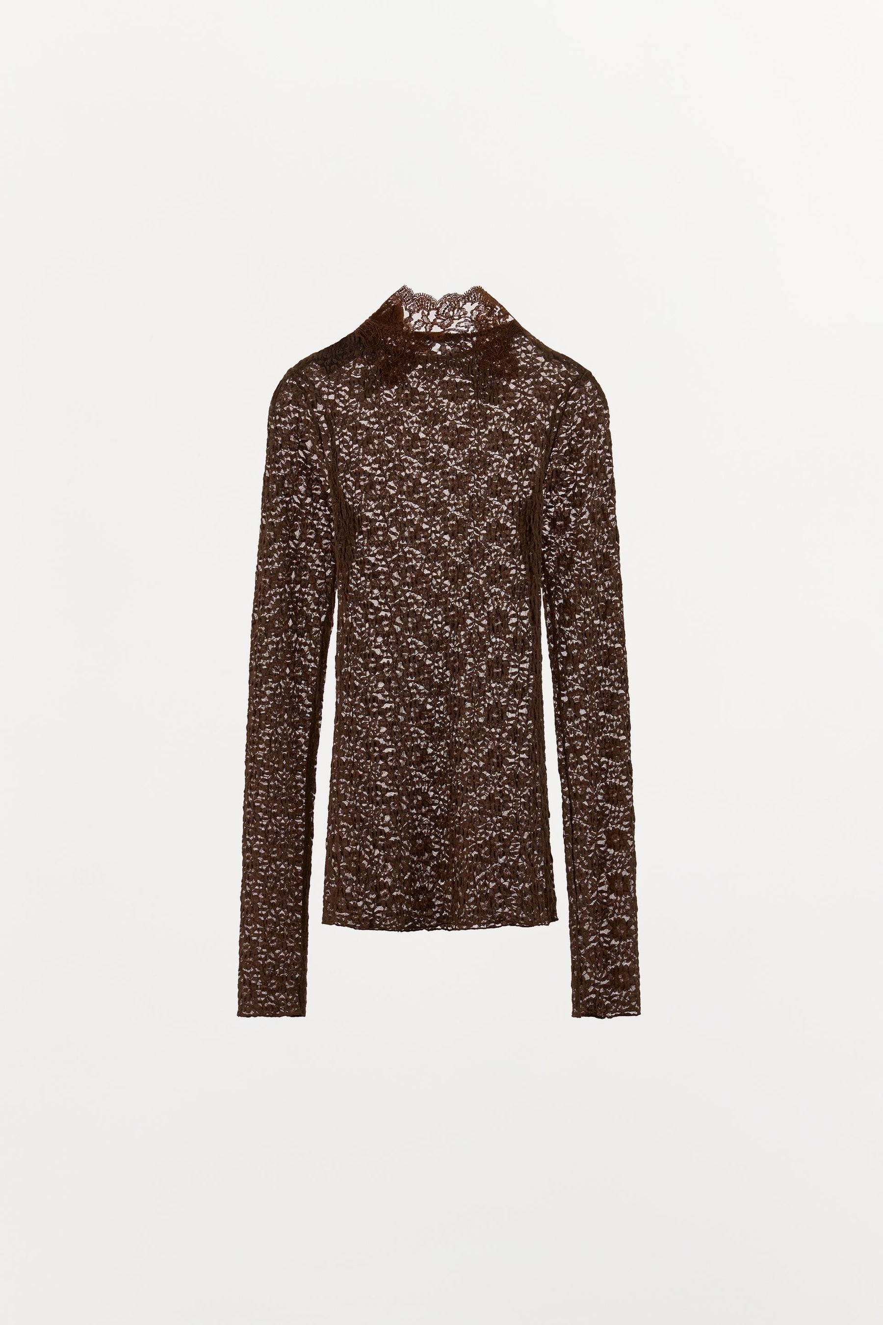 Spitzenhemd mit hohem Kragen