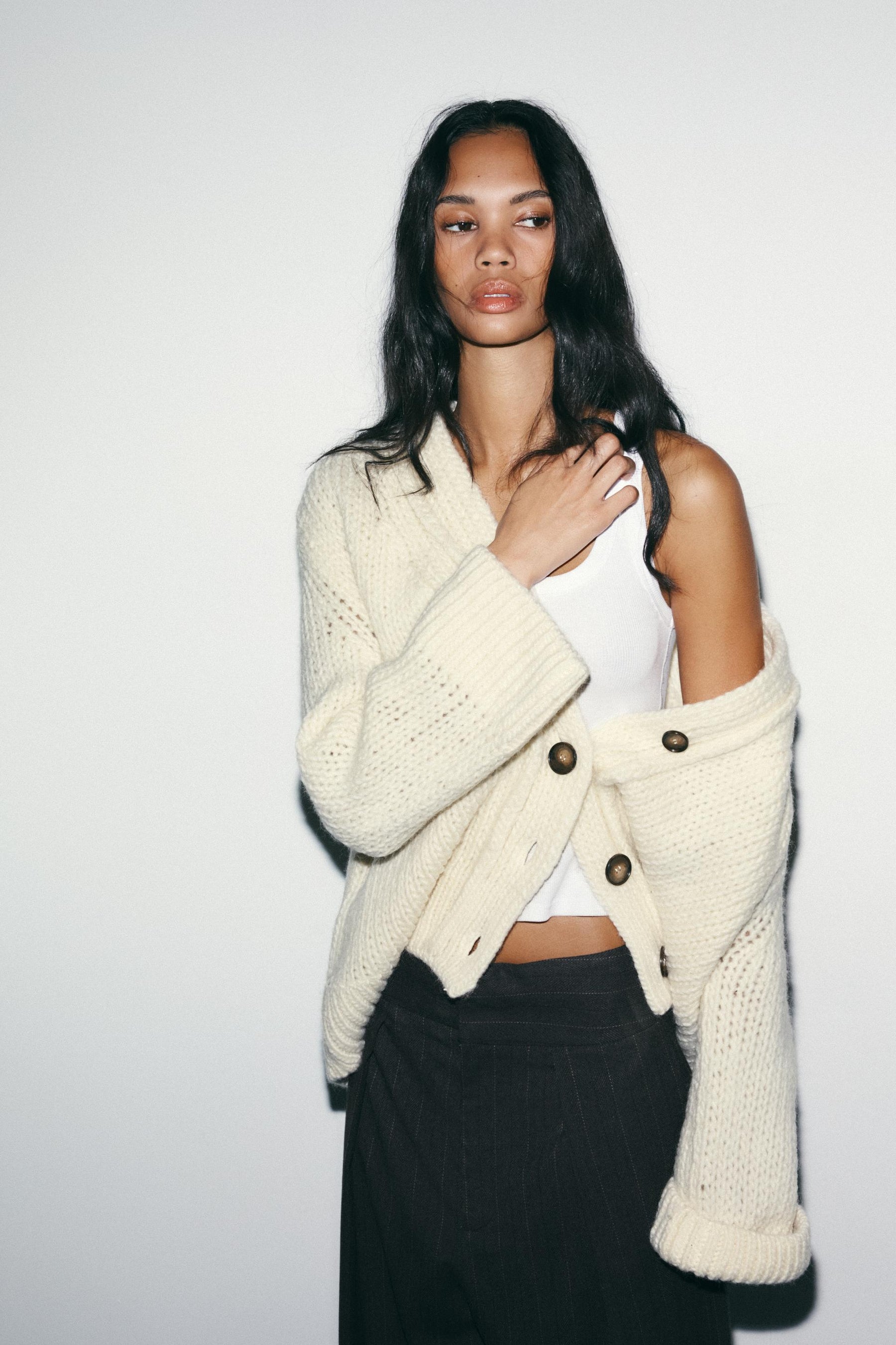 Faltenhose mit Streifen