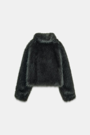SHORT FAUX FUR COAT WITH TOGGLES - Image 7