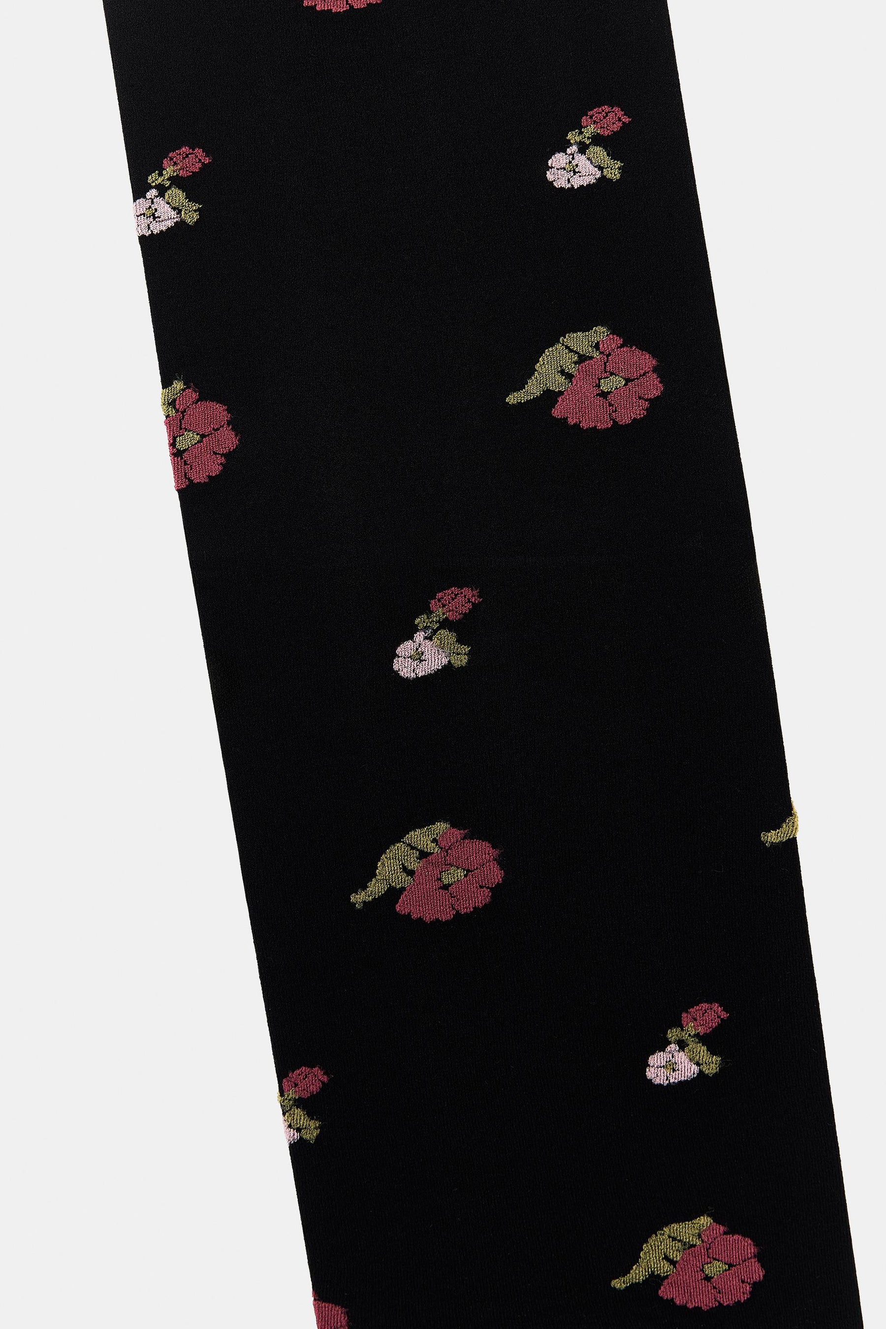 Strumpfhose mit Blumenjacquardmuster