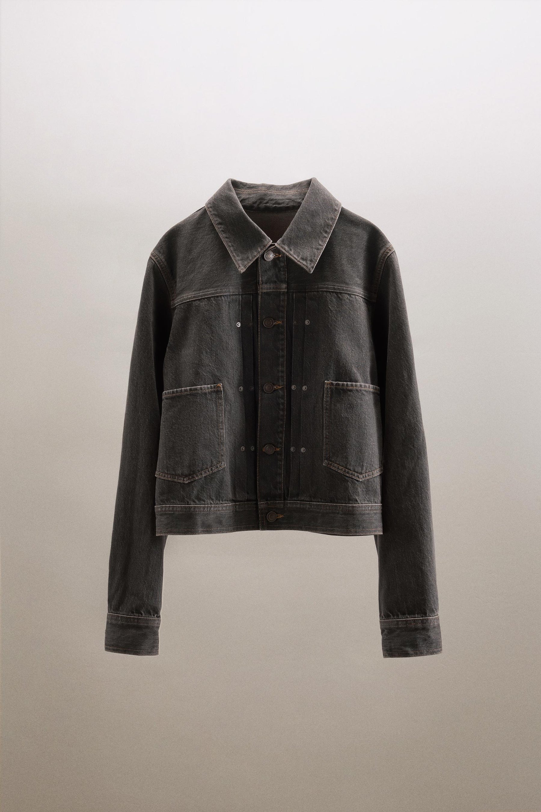 Jeansjacke mit Falten