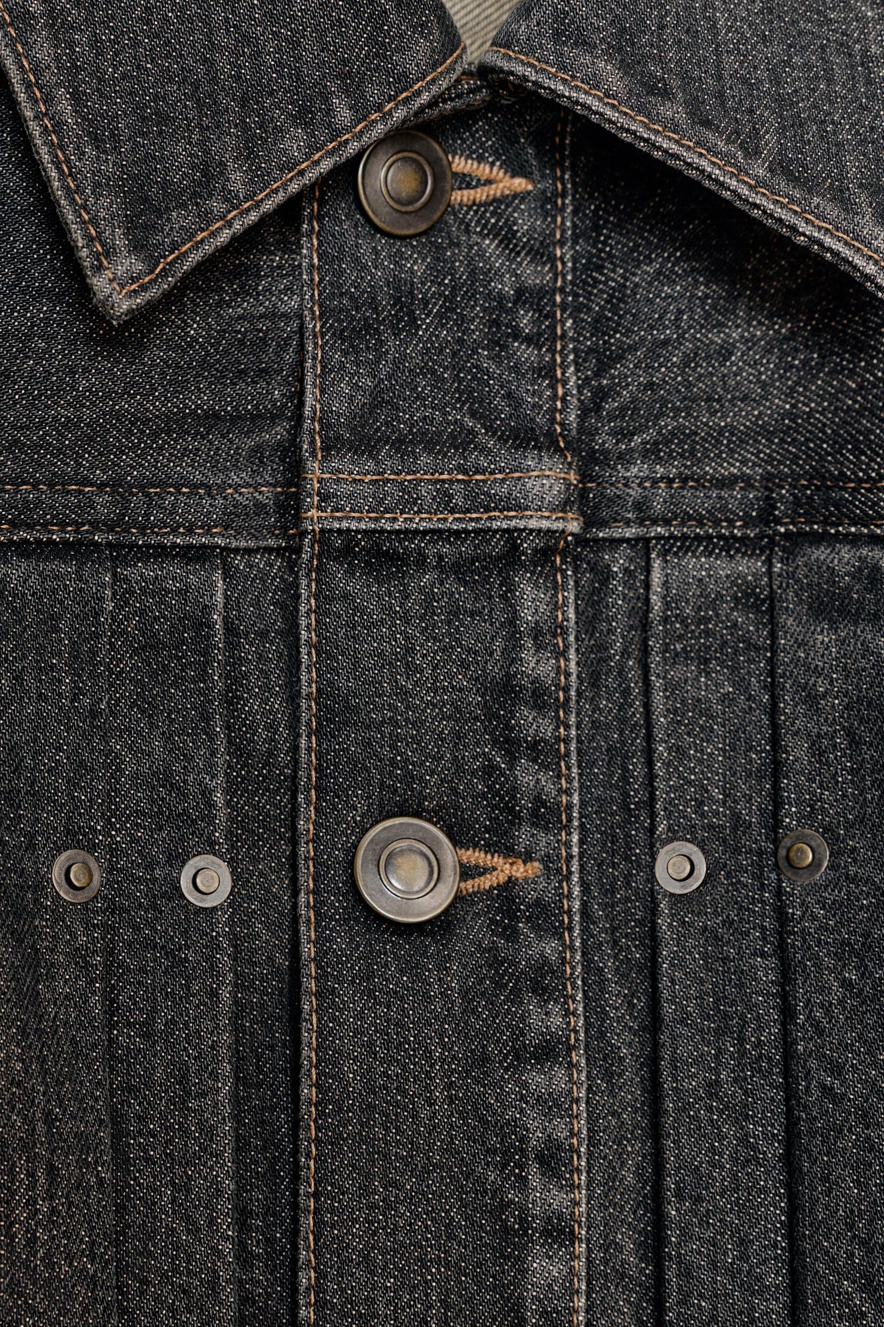 TRF DENIM JACKET WITH PLEATS AND SEAMS - Image 6