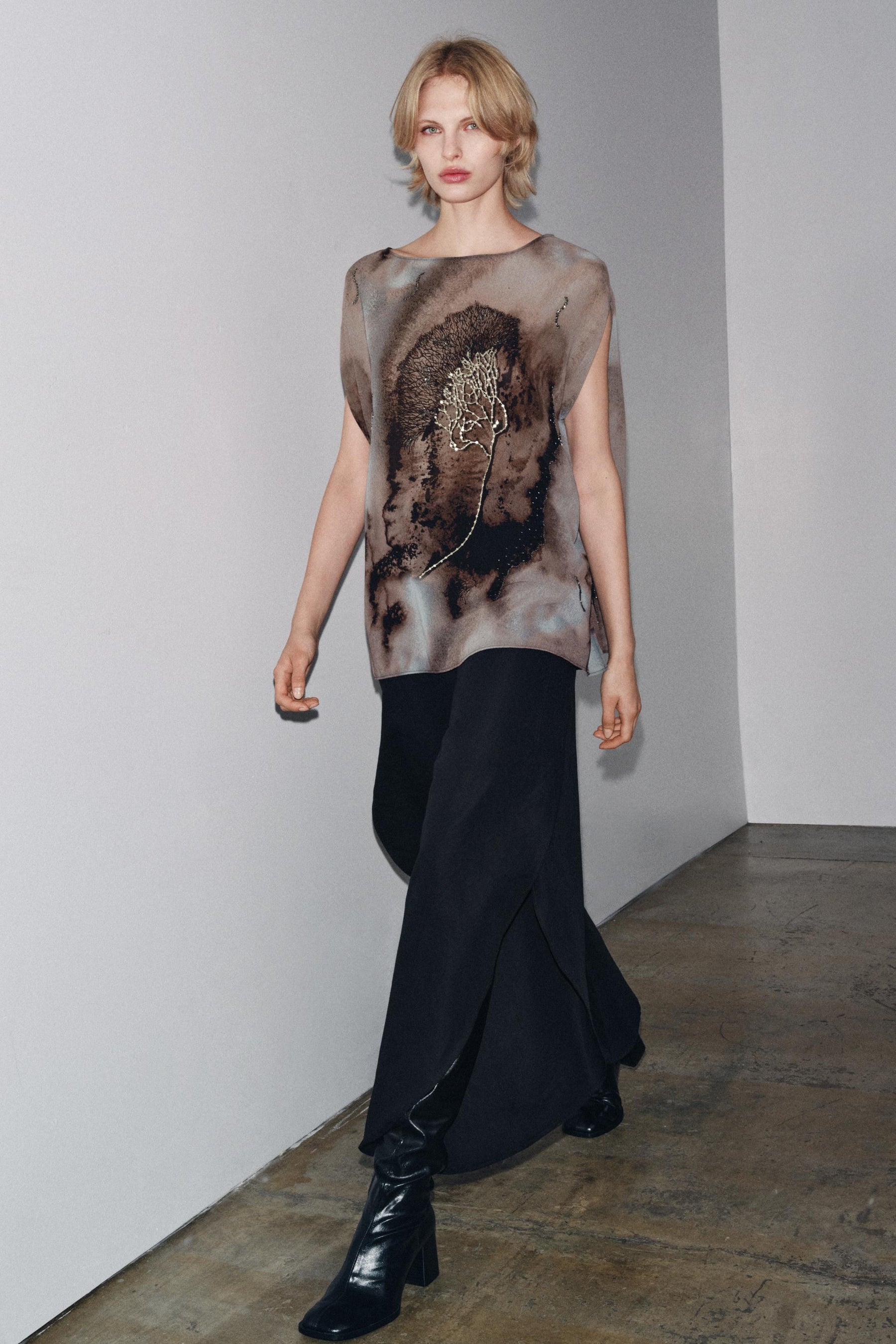 BEDRUCKTES PERLEN-TOP