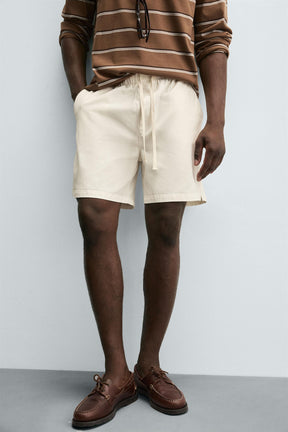 LYOCELL-COTTON RELAXED FIT BERMUDA SHORTS - Image 5
