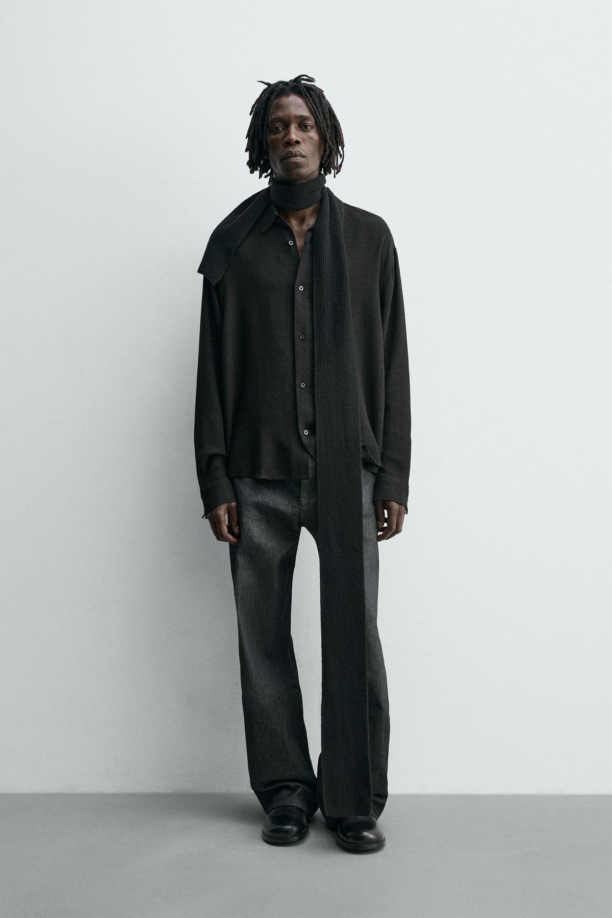 VISCOSE/COTTON TEXTURED SHIRT - Image 1