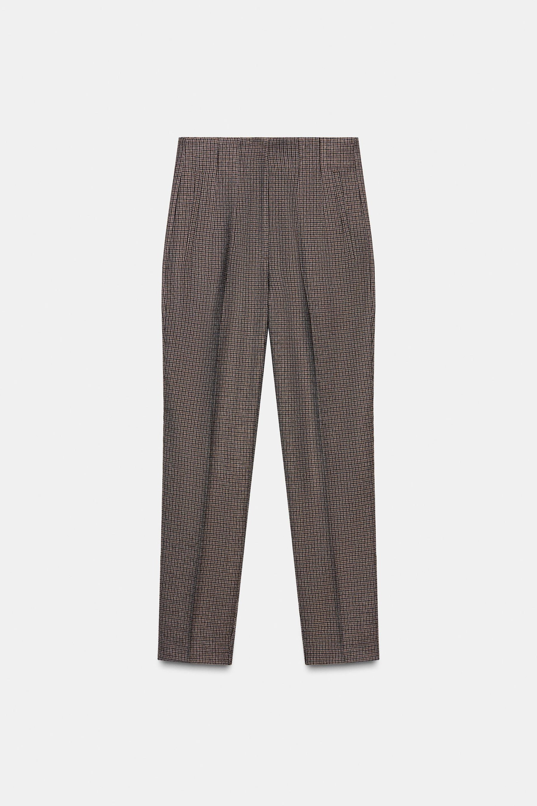 Karierte Hose mit hohem Bund