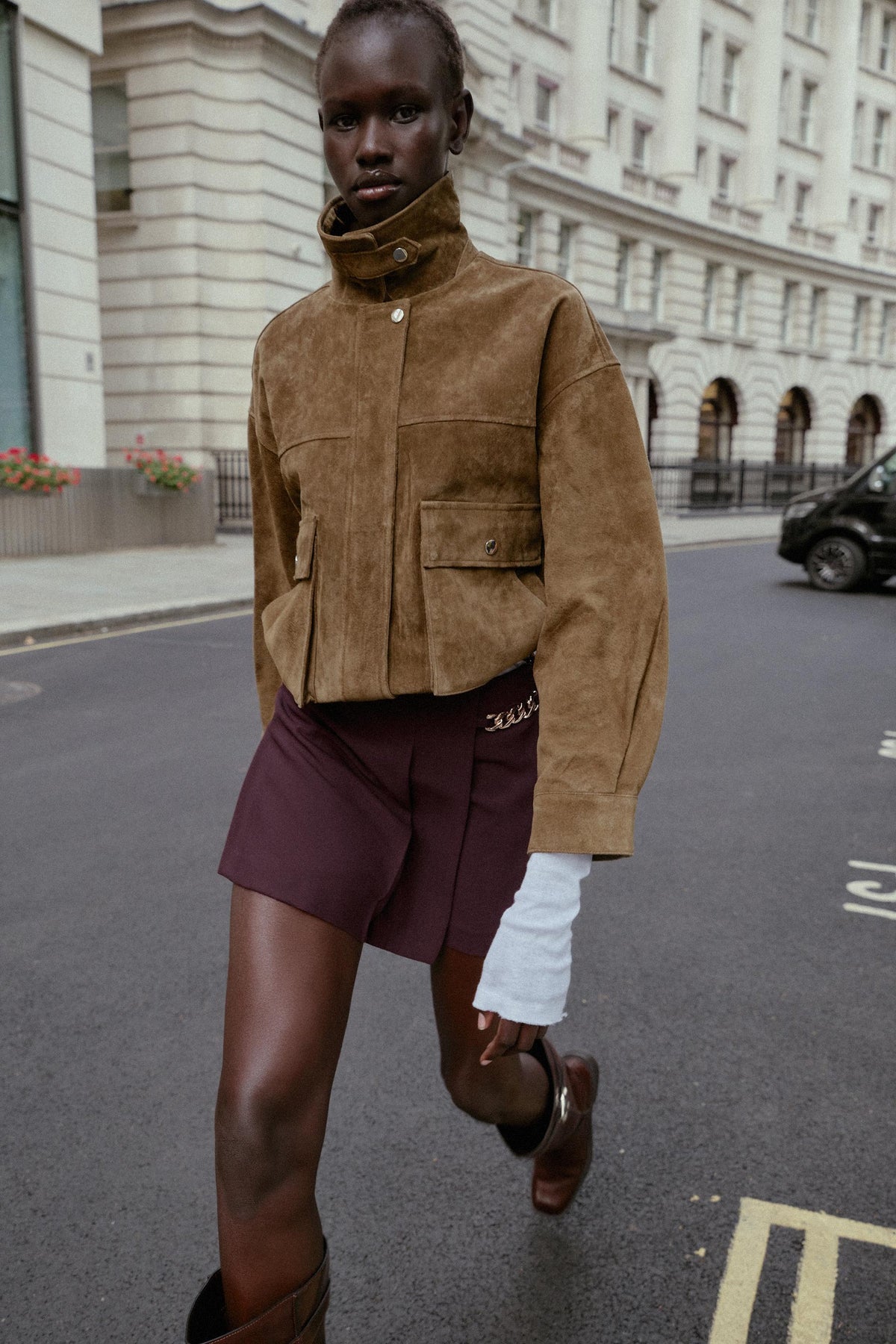 Plissierte Kettenshorts