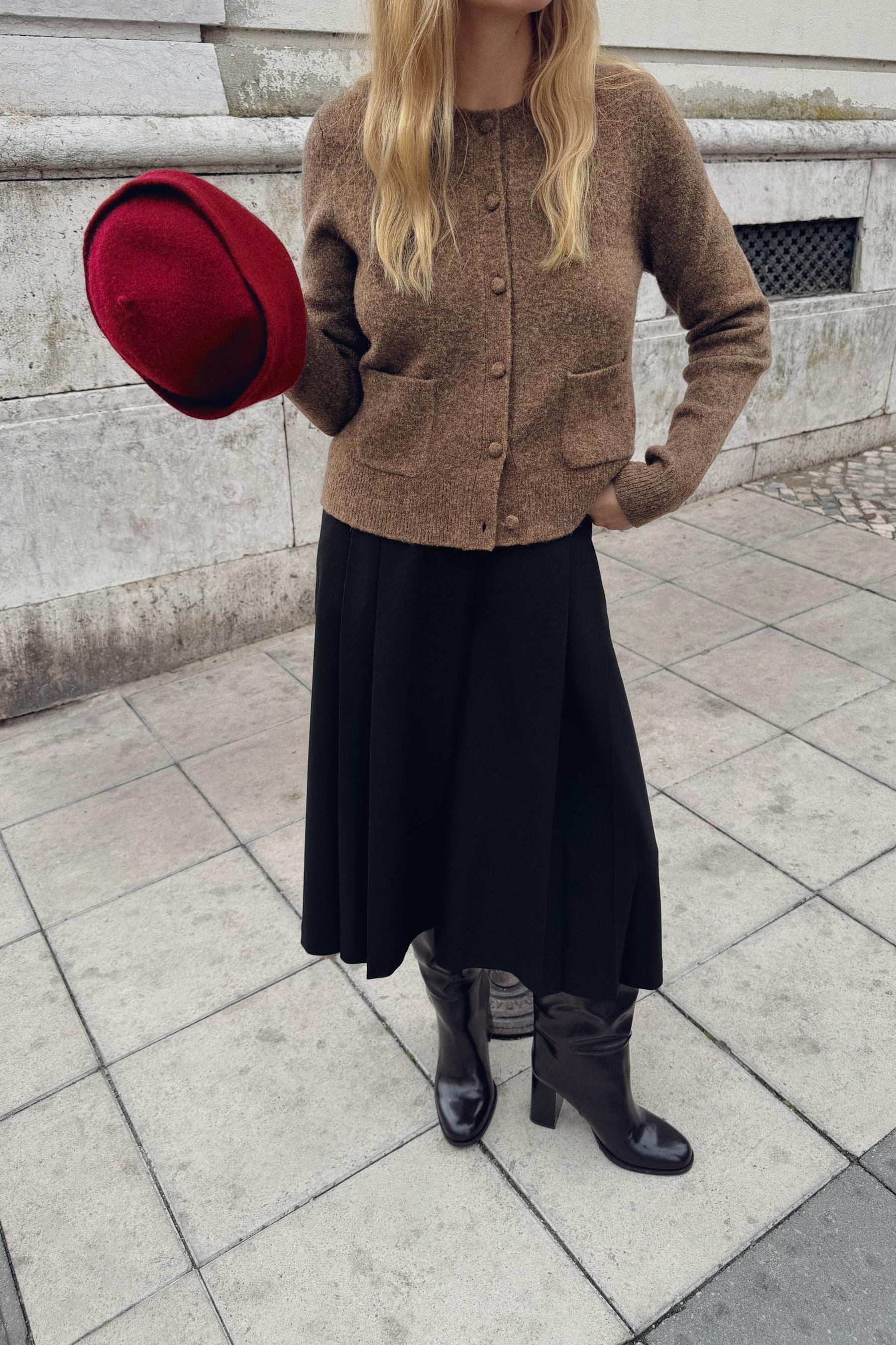 Strickjacke mit bezogenem