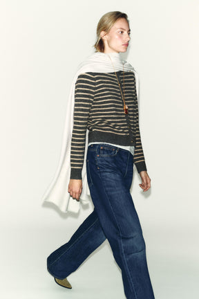 Gestreifter Strickcardigan