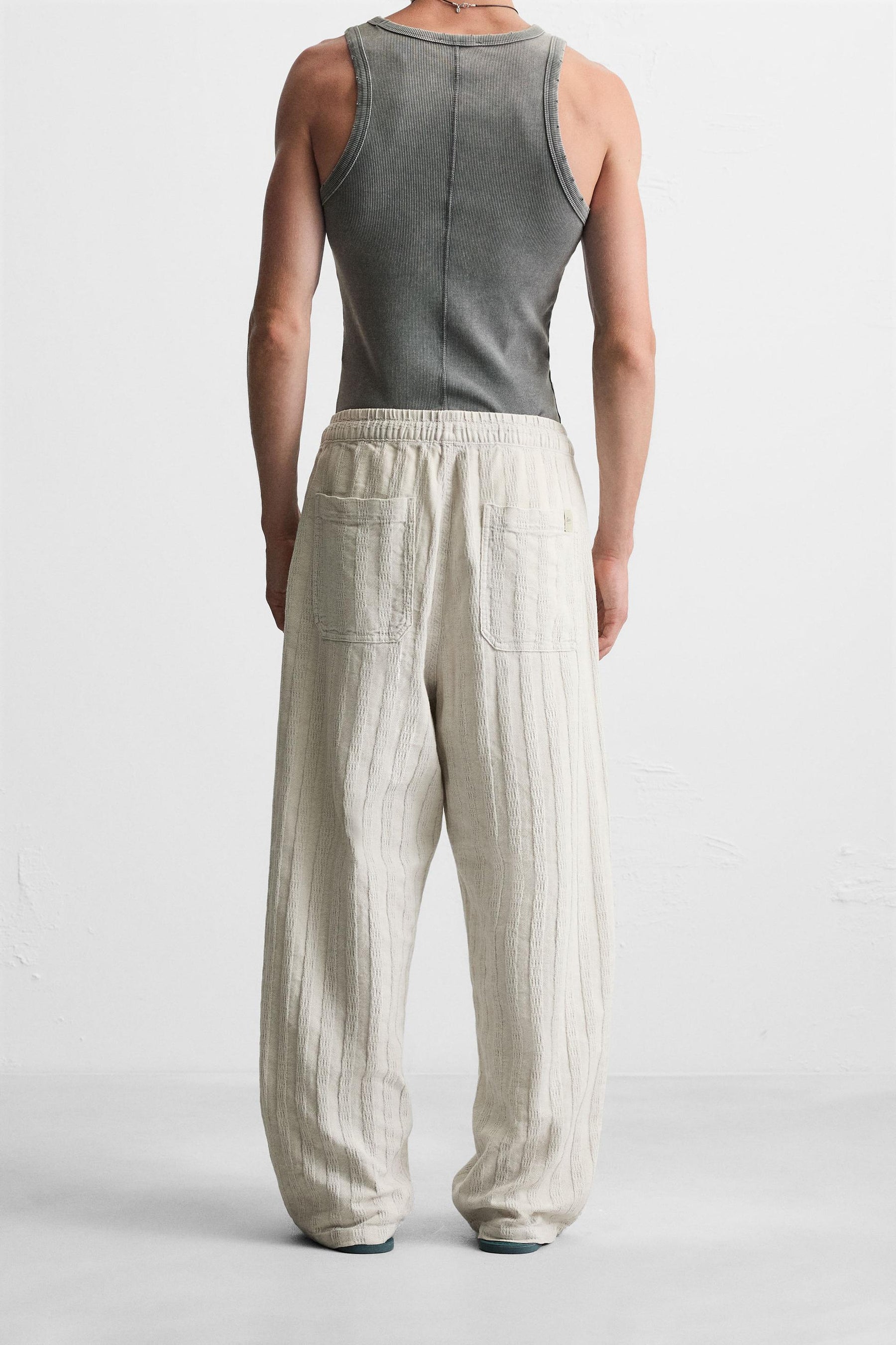 RELAXED FIT JACQUARD TROUSERS - Image 3