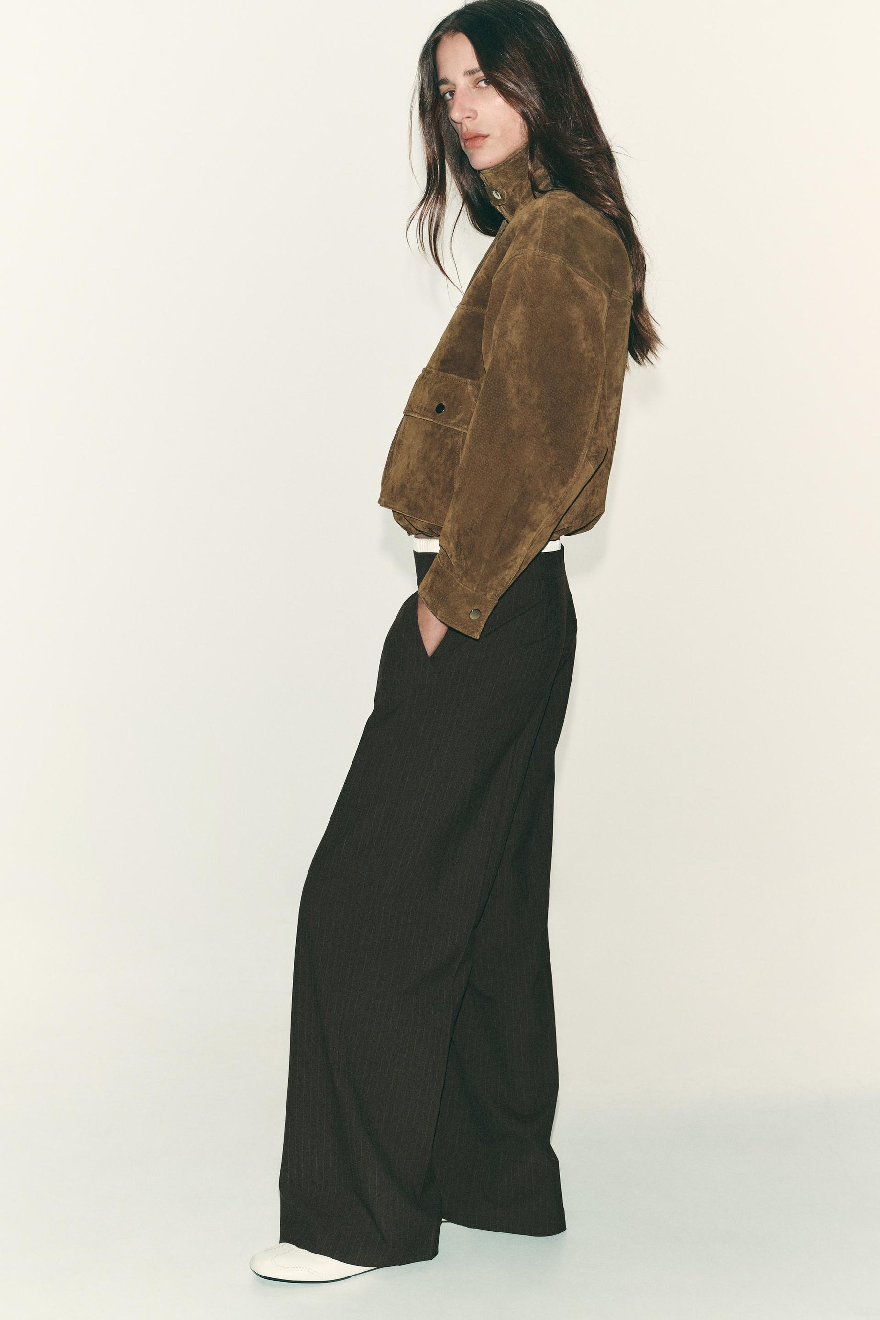 Hose mit geradem Bein und doppeltem Bund