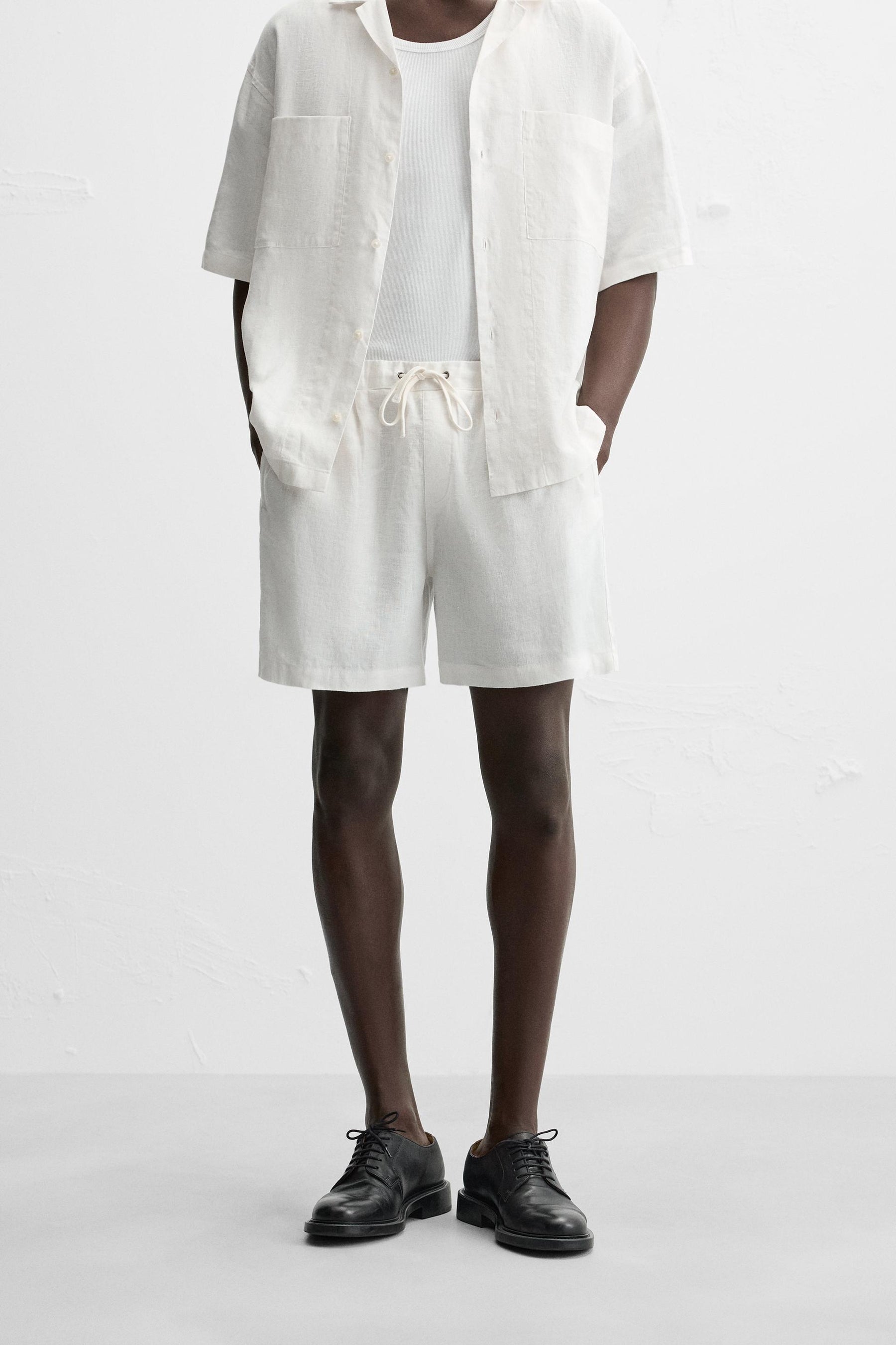 100% LINEN BERMUDA SHORTS - Image 2