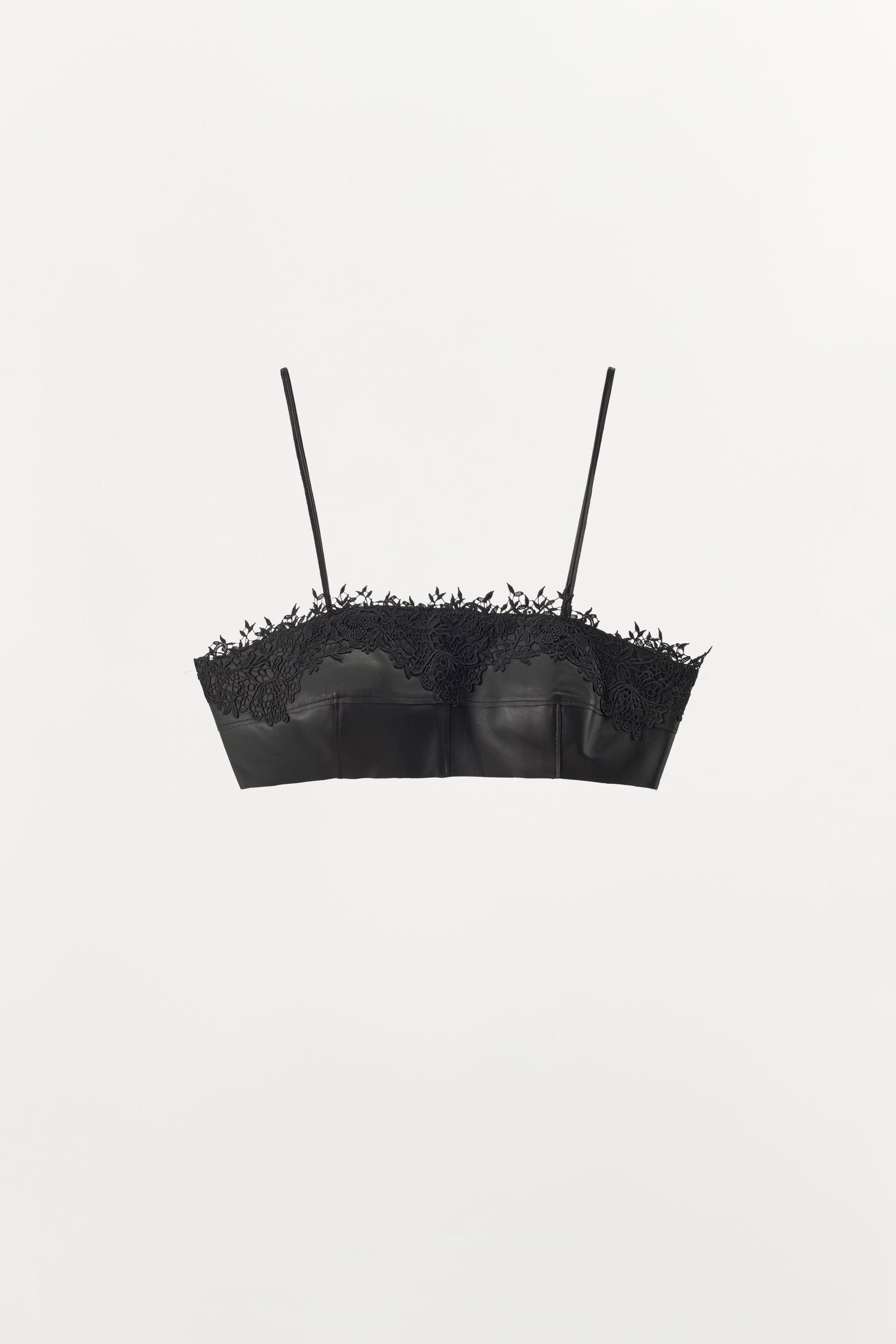 Leder-Spitzen-Bralette