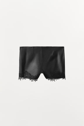 Leder-Schnürshorts