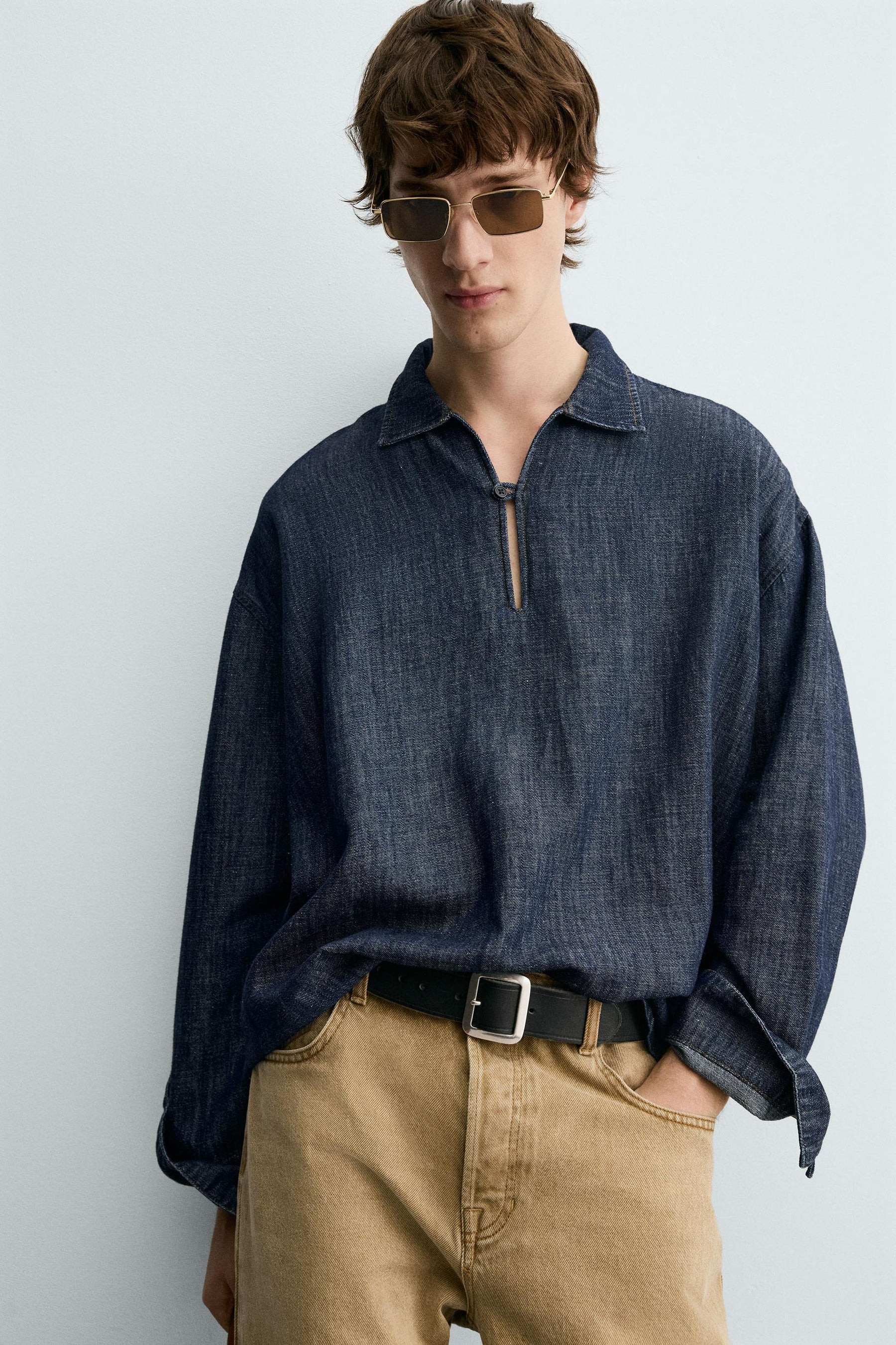 DENIM COTTON-LINEN SHIRT - Image 5