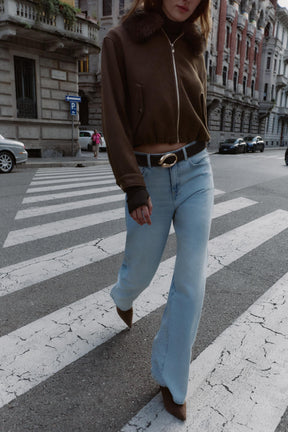 Weit geschnittene High-Waist-Jeans