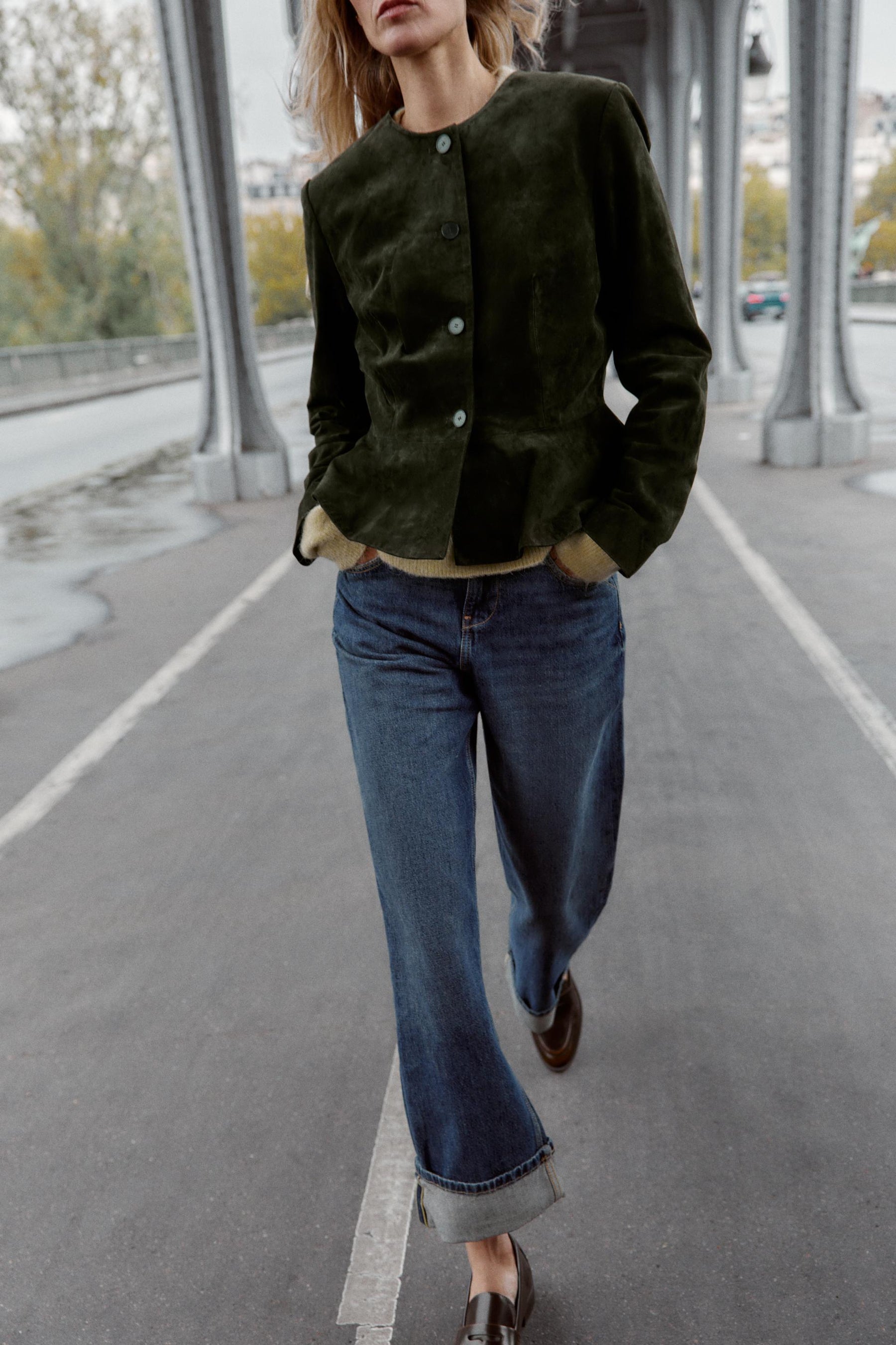 Weit geschnittene Cropped-Jeans