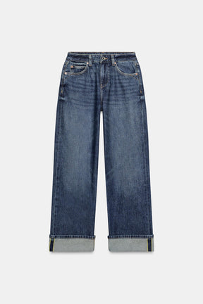 Weit geschnittene Cropped-Jeans