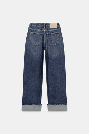 Weit geschnittene Cropped-Jeans